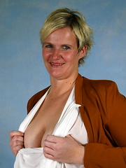Naughty Blonde Dutch housewife playing with herself