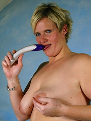 Naughty Blonde Dutch housewife playing with herself