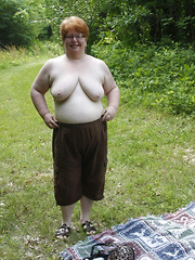 Flashing mature BBWs with big and average breasts